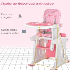 Homcom - Trona 3 en 1 rosa