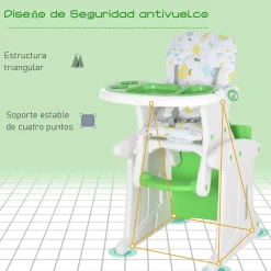 Homcom - Trona 3 en 1 verde