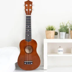 Homcom - Ukelele soprano 21" Madera Marrón