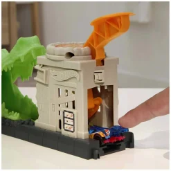 Hot Wheels - Ataque del cocodrilo: Pista para coches con lanzador y vehículo ㅤ
