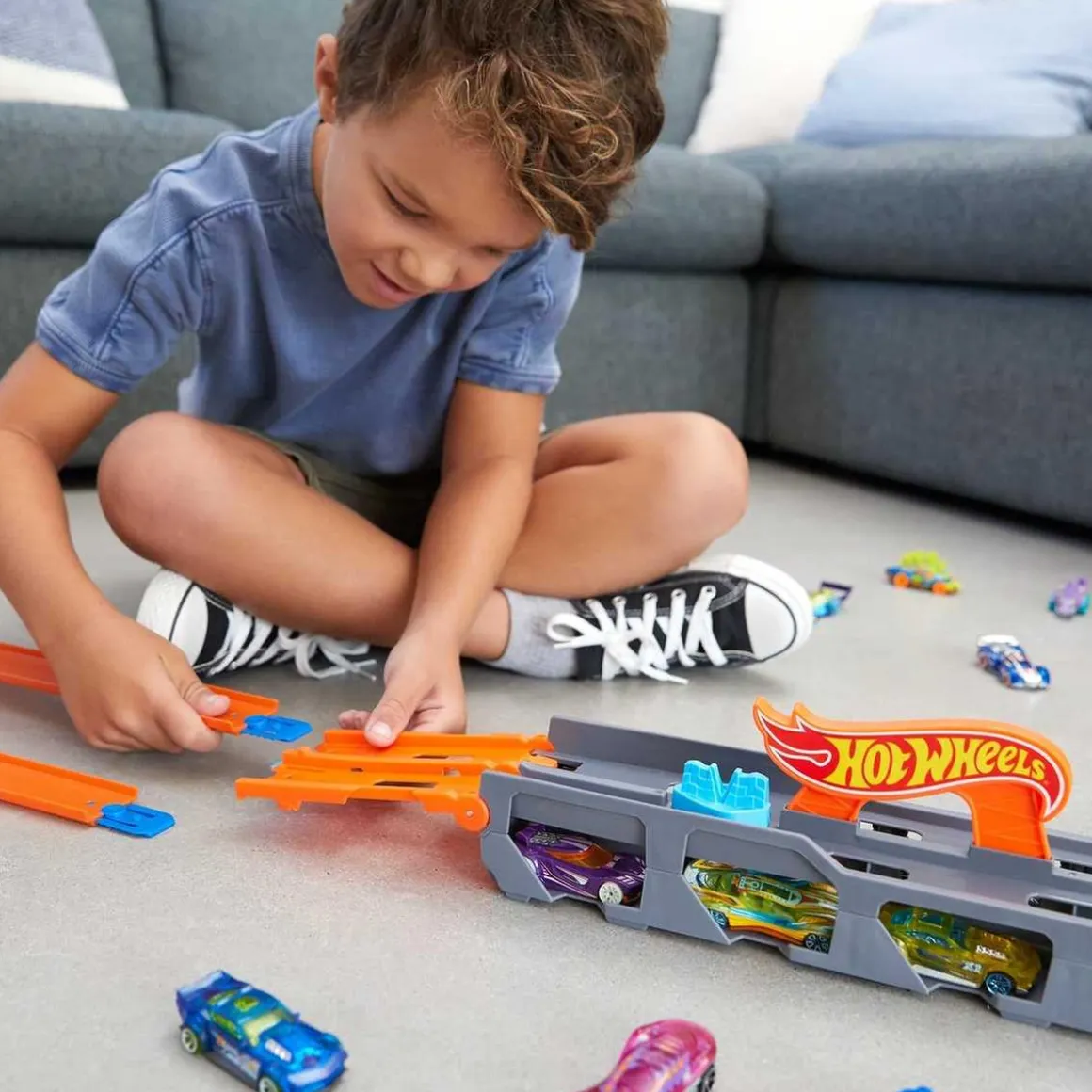 Hot Wheels - Camión de transporte convertible