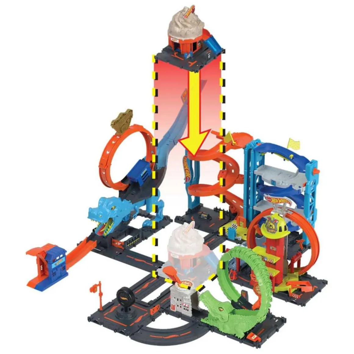 Hot Wheels - Pista de carreras City Tienda de helados con 1 vehículo incluido ㅤ