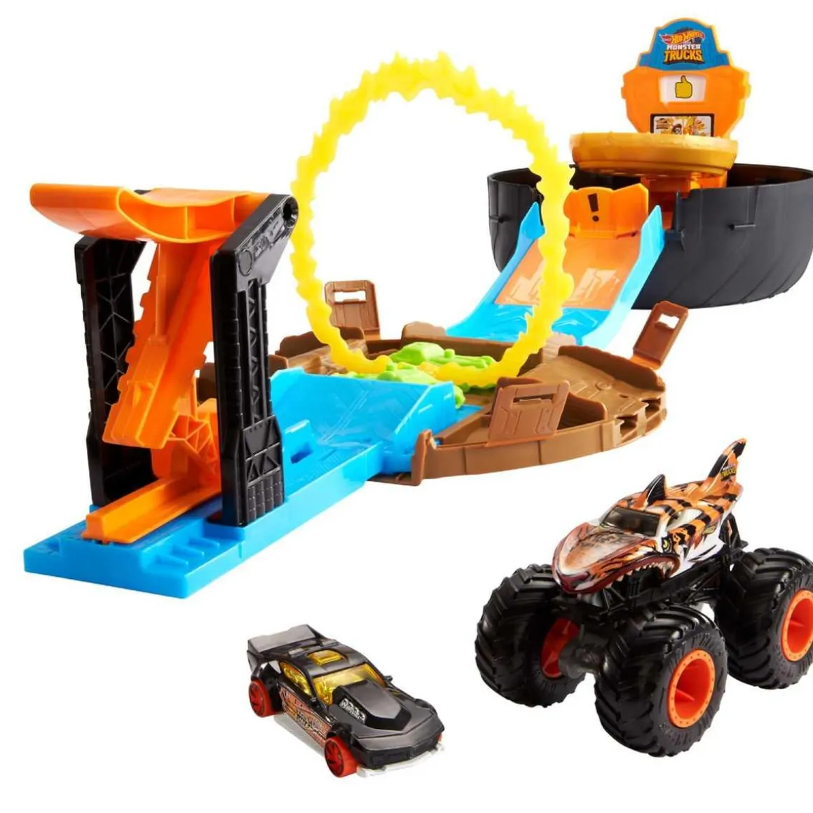 Hot Wheels - Playset neumáticos para acrobacias Monster Trucks