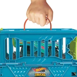 Hot Wheels - Vehículo Hot Wheels Monster Truck 1:24 con jaula de choque gigante