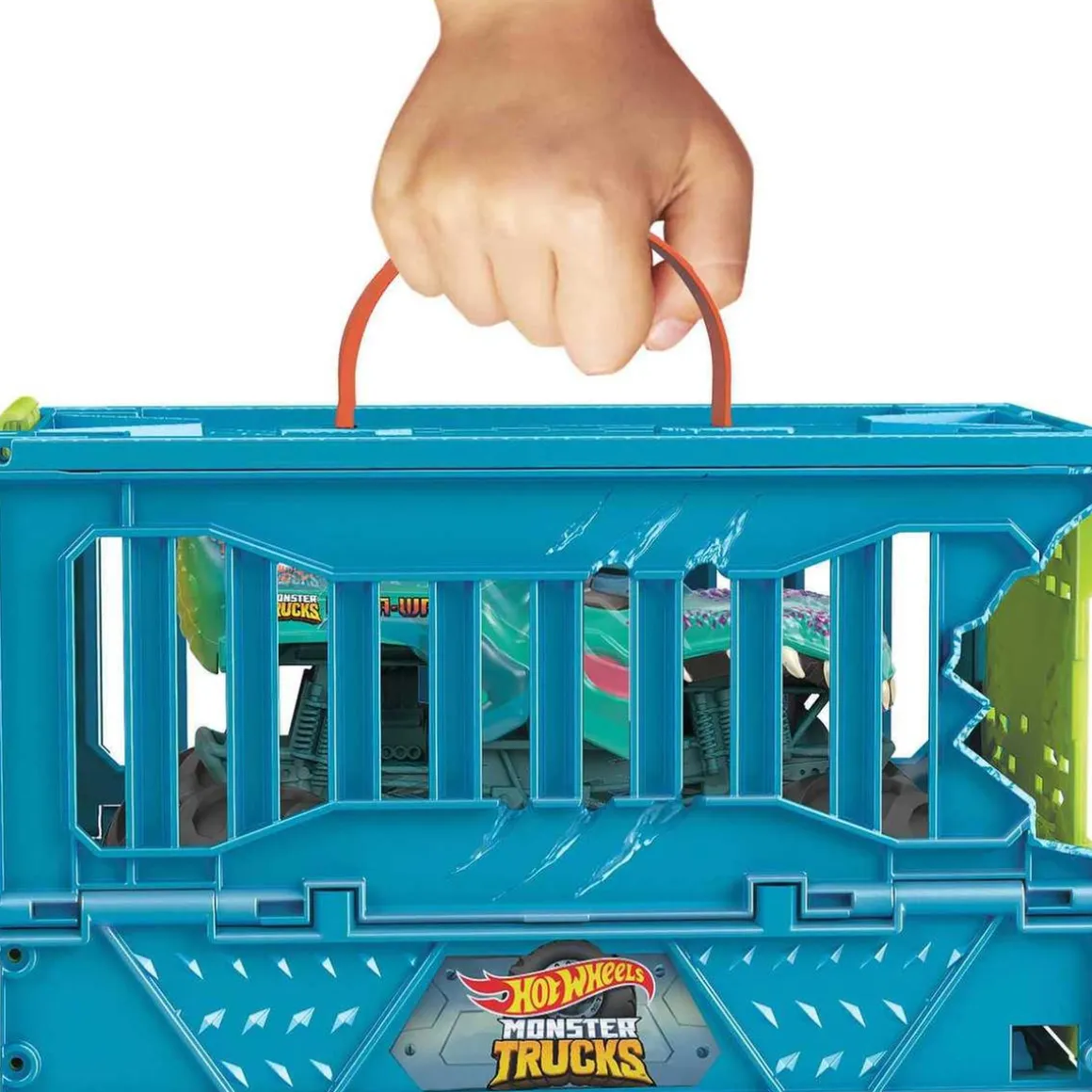 Hot Wheels - Vehículo Hot Wheels Monster Truck 1:24 con jaula de choque gigante