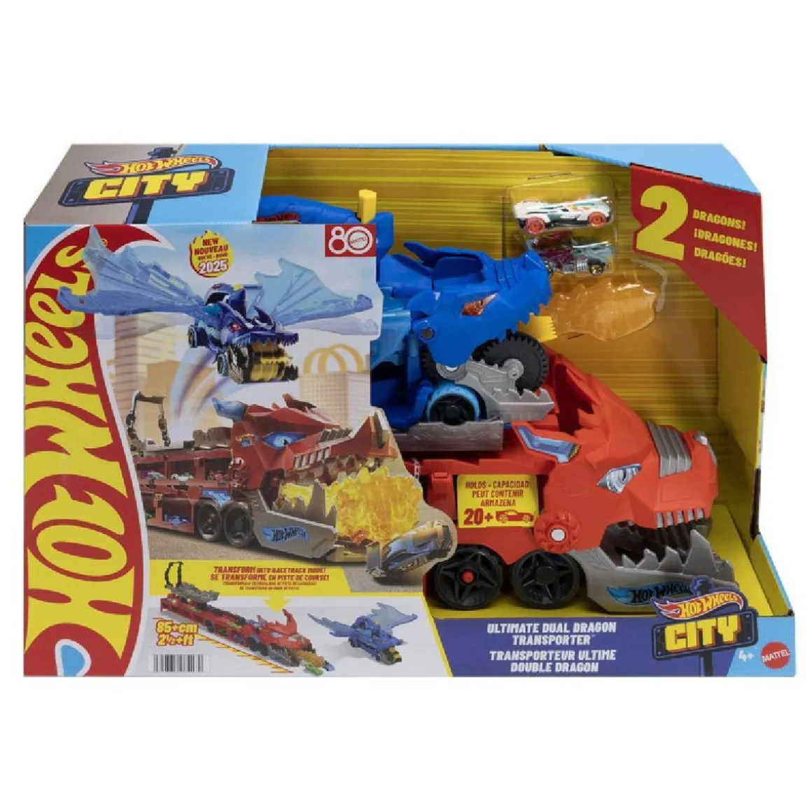 Hot Wheels City - Dragón Transportador con Ataque Doble