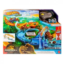 Hot Wheels RacerVerse - Pista Jurassic World Crash & Splash