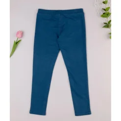 Jegging niña azul denim con bolsillos