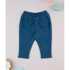 Jegging niña azul denim con bolsillos