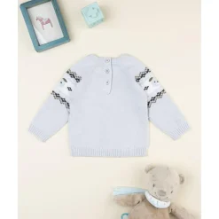 Jersey bebé gris con bordado de ositos