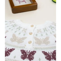 Jersey niña beige con mariposas