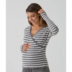 Jersey premamá a rayas grises