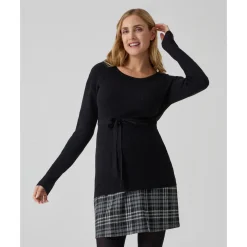 Jersey premamá negro tricot con cordón