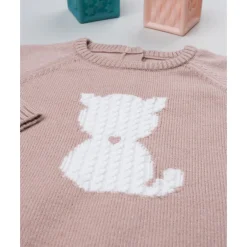 Jersey rosa de niña con gato
