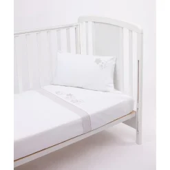 Juego de cuna 3 piezas beige con osito y estrellas