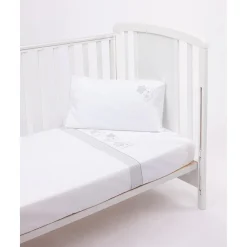 Juego de cuna 3 piezas gris con osito y estrellas