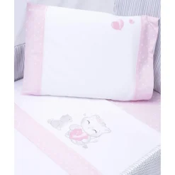 Juego de cuna de 3 piezas rosa