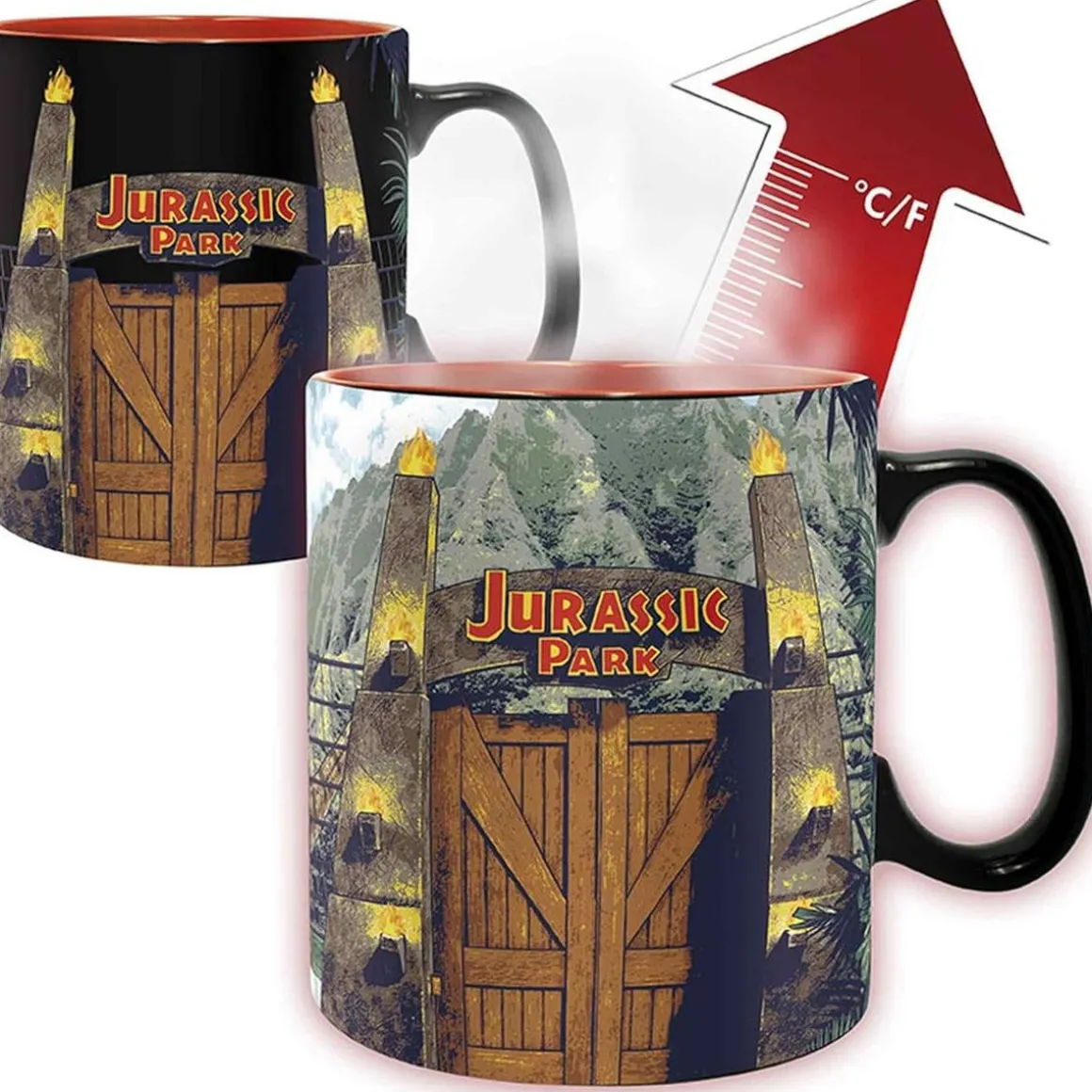 Jurassic World - Taza térmica Puerta parque T-Rex