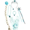 Kit de Disfraz Princesa Hielo: Corona y Accesorios Azul Plata XS ㅤ