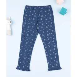 Legging azul con micro flores para niña