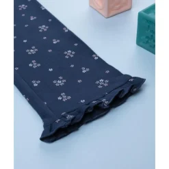 Legging azul con micro flores para niña