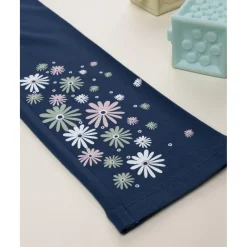 Leggings azul niña con flores