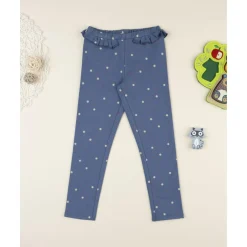Leggings niña azules con topos