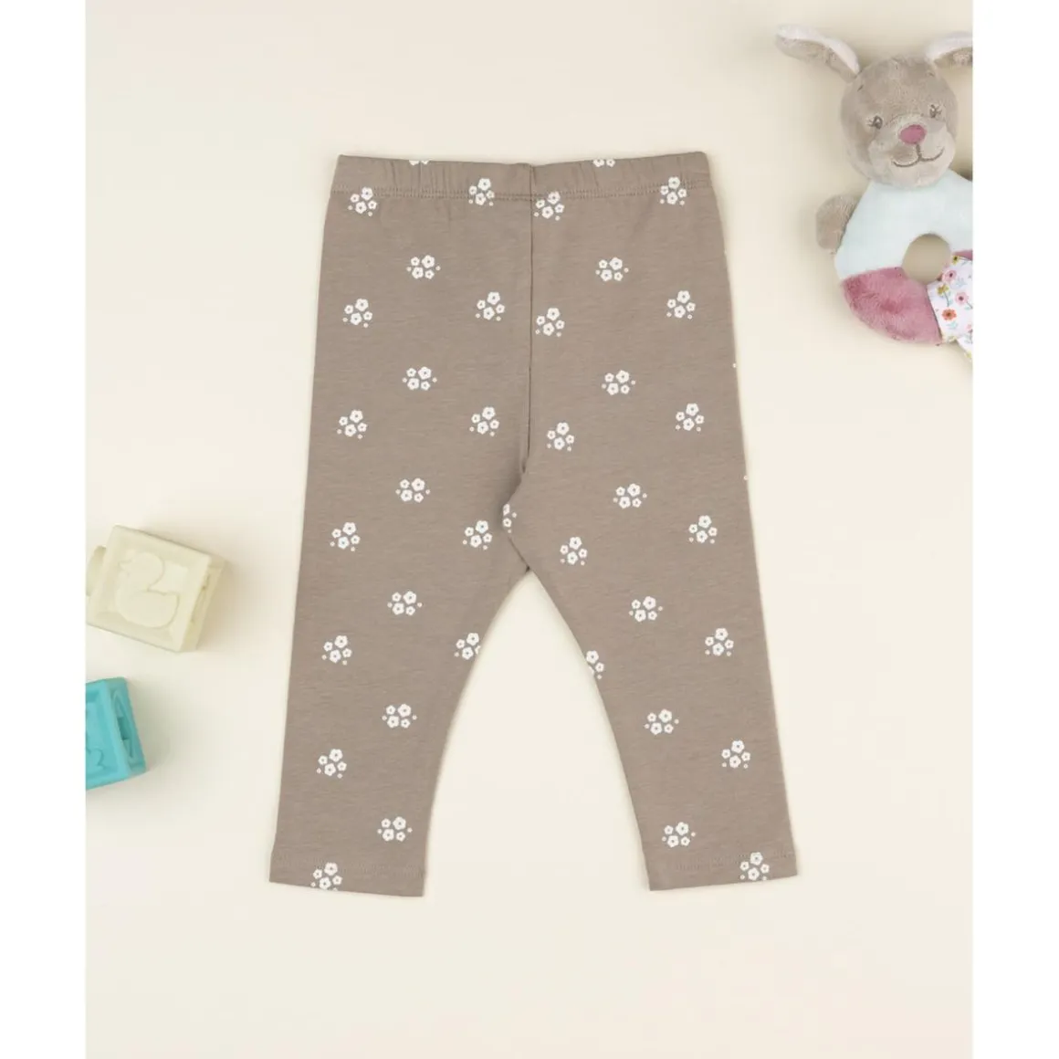Leggings niña marrones con flores