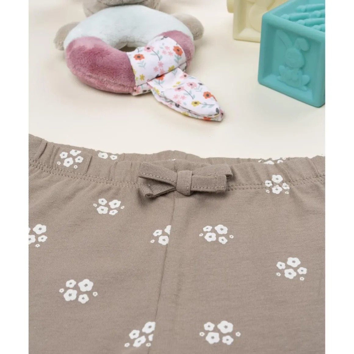 Leggings niña marrones con flores