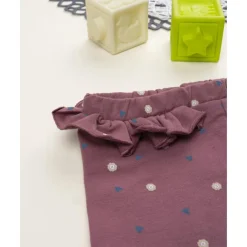 Leggings niña rosa antiguo con volantes