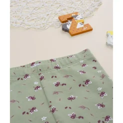 Leggings niña verdes con estampado floral