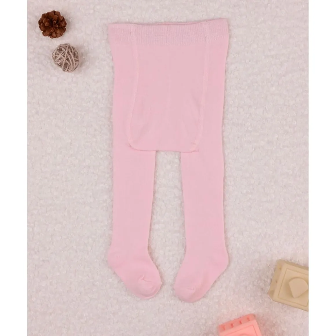 Leotardo rosa de algodón para niña