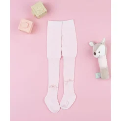 Leotardo rosa de recién nacida con lazo