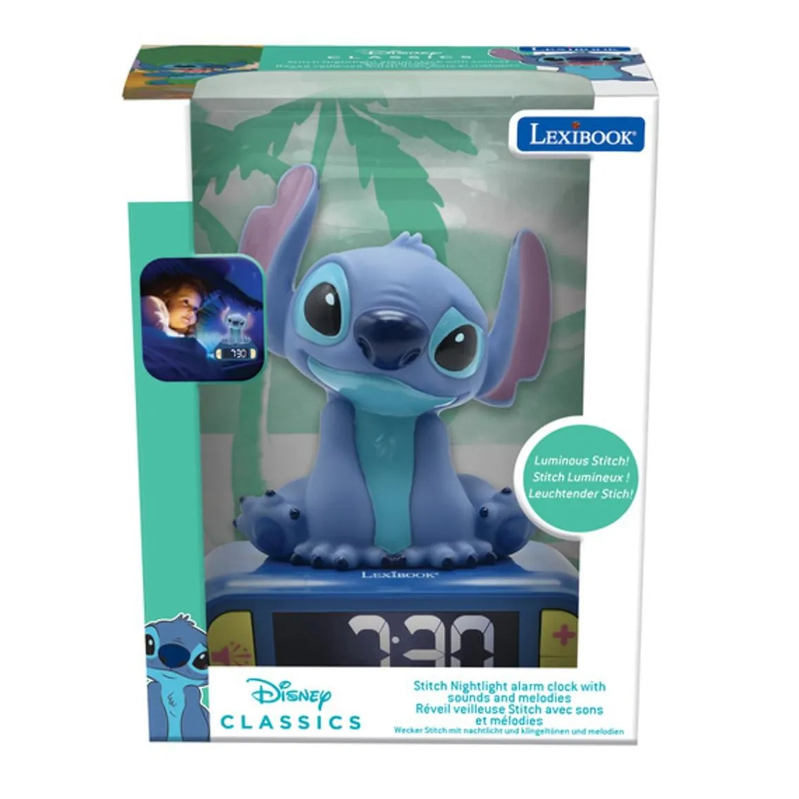 Lexibook - Despertador 3D digital Stitch Disney