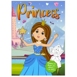 Libro para colorear Princesas o Sirenas con 125 pegatinas (Varios modelos)