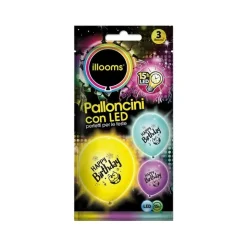 Luz de fiesta LED Happy Birthday, 3pz
