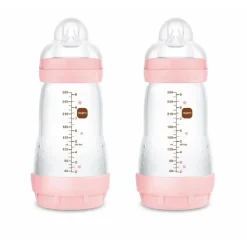 MAM - Conjunto 2 biberones Easy Active anticólicos 260 ml Rosa