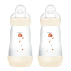 MAM - Conjunto 2 biberones Easy Active anticólicos 260 ml Beige