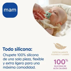 Mam - Pack 2 chupetes Comfort Silicona 3-12 meses - Rosa/Verde