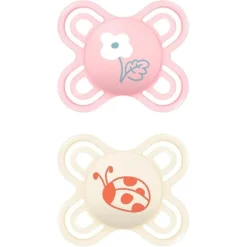 Mam - Pack 2 chupetes Perfect Start silicona mate 0-2 meses rosa