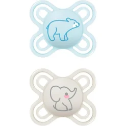 Mam - Pack 2 chupetes Perfect Start silicona mate 0-2 meses azul