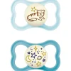 Mam - Pack 2 chupetes Supreme Night silicona mate +6 meses azul