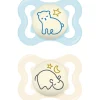 Mam - Pack 2 chupetes Supreme Night silicona brillante 2-6 meses azul
