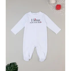 Mameluco blanco unisex para bebé