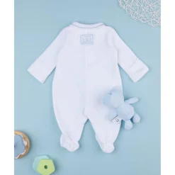 Mameluco de bebé blanco con osito de regalo