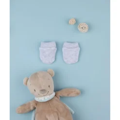 Manoplas de felpa grises para recién nacido