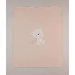 Manta de cuna con osito bordado