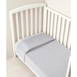 Manta de Cuna Gris con Motivos de Puntos