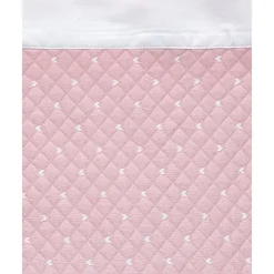 Manta de verano rosa con borde blanco