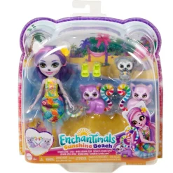 Mattel - Enchantimals - Sunshine Beach Familia de Lemures ㅤ
